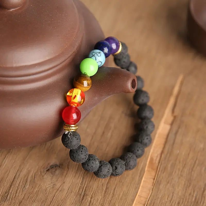 Chakra Lava Essential Oil Bracelet