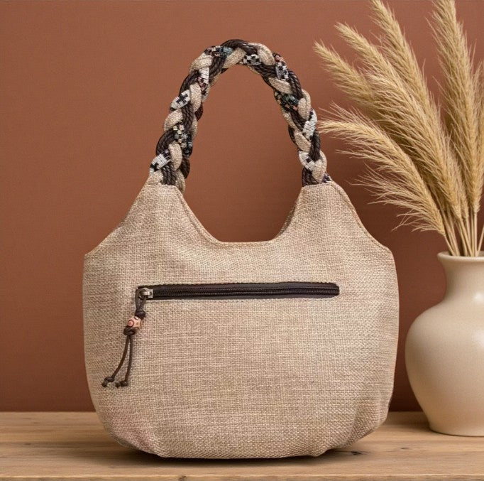 🌼 Boho Woven Floral Patchwork Embroidered Tote Bag Handbag