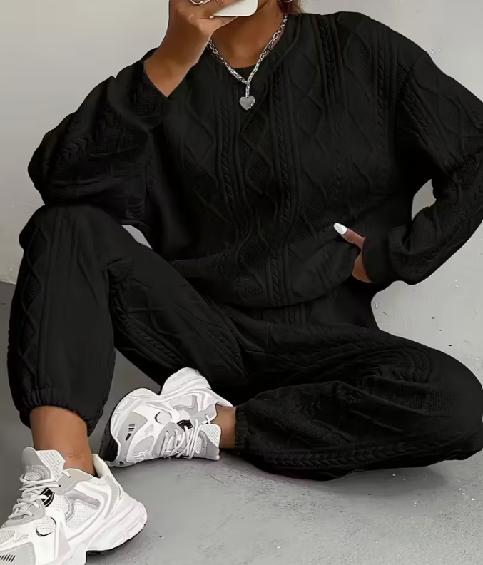 ✨ Cozy Luxe Jacquard Lounge Set