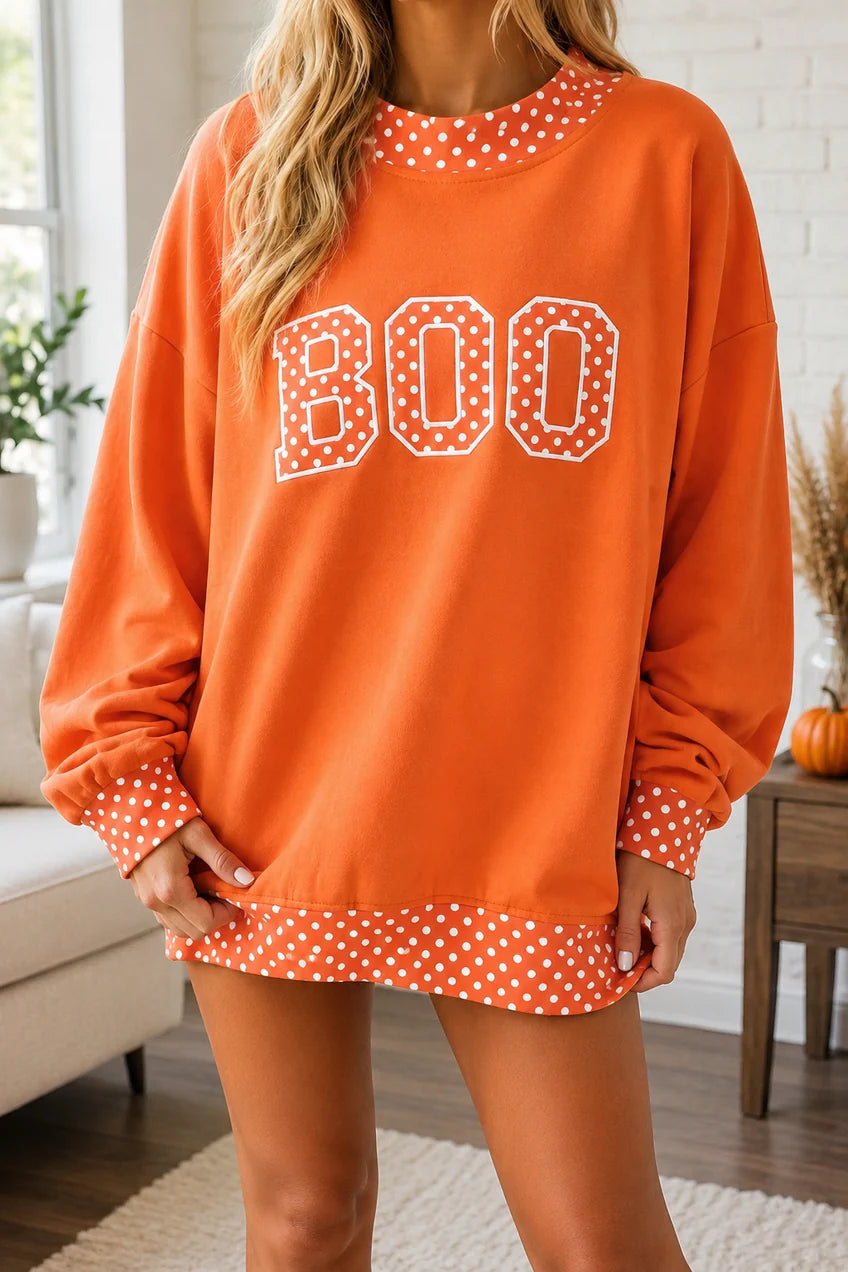 Polka Dot Slogan Sweatshirts