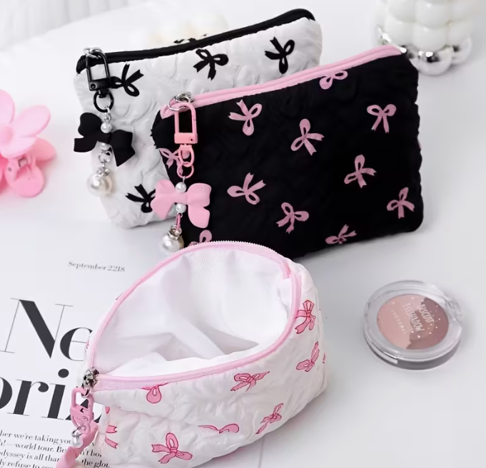 Bow Print Makeup Bag