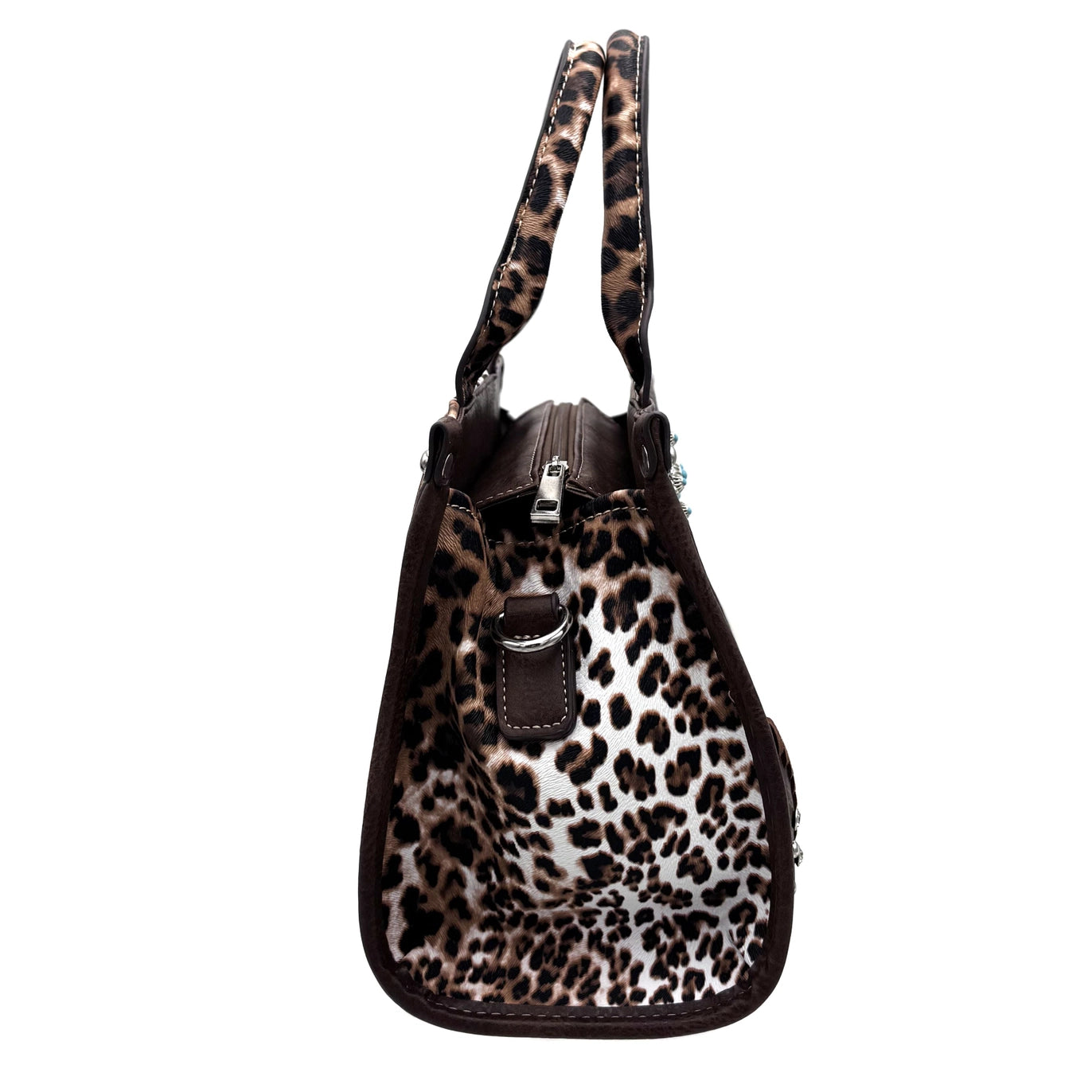 Rectangle Concho Leopard Print Western Weekend Bag Crossbody