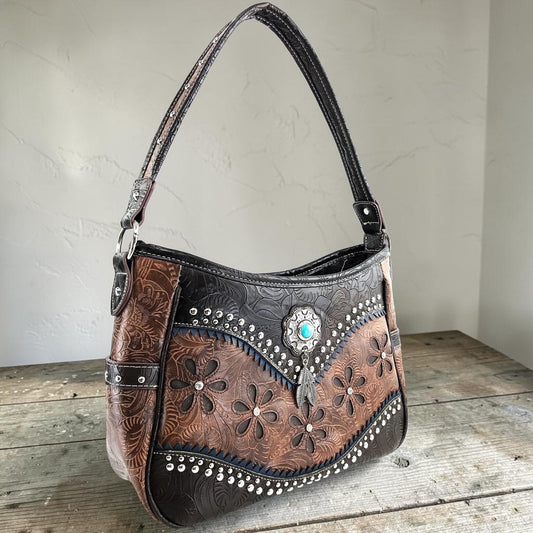 🤠✨ Embossed Western Shoulder Handbag
