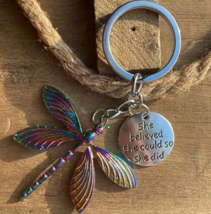 Dragonfly She Believed She Could, So She Did Bag/Purse Charm