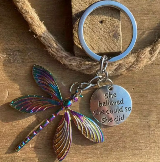Dragonfly She Believed She Could, So She Did Bag/Purse Charm