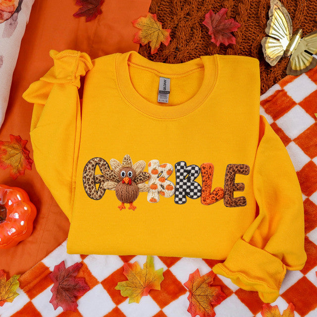 Turkey Gobble Faux Yarn Sweatshirt