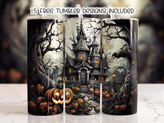 Haunted House 20 oz Stainless Steel Tumbler