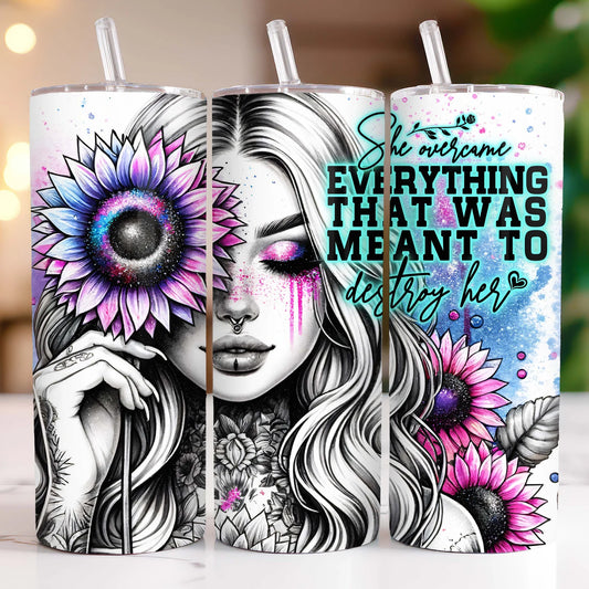 She Overcame Everything That Was Meant to Destroy Her 20 oz Stainless Steel Tumbler