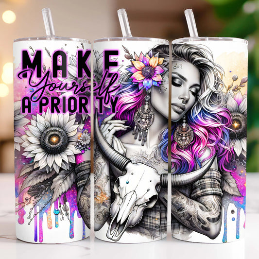 Make Yourself a Priority 20 oz Stainless Steel Tumbler