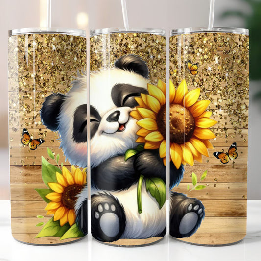 Sunflower Panda 20 oz Stainless Steel Tumbler