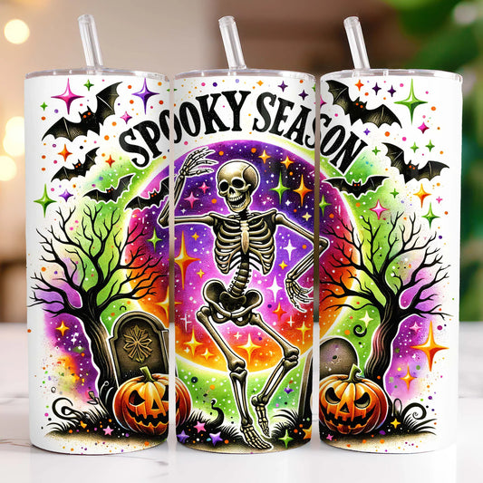 Spooky Season Skeleton 20 oz Stainless Steel Tumbler