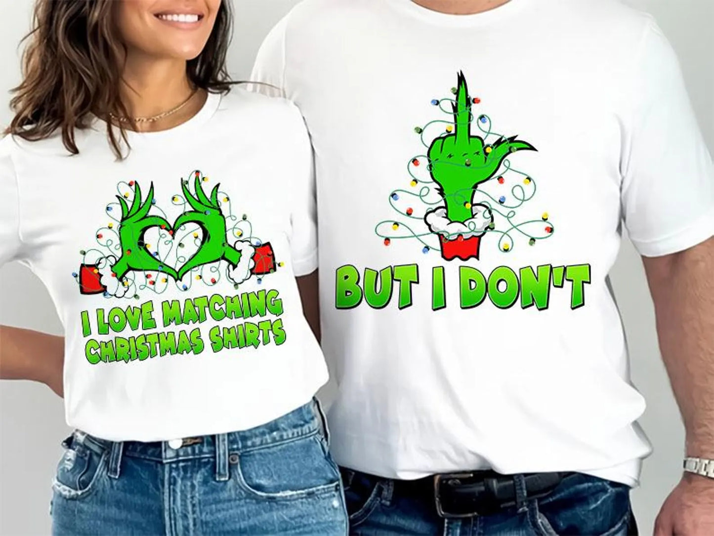 Funny MIDDLE FINGER Matching Christmas T shirt FOR HIM / MATCHING SHIRT IS UNDER SEPARATE LISTING