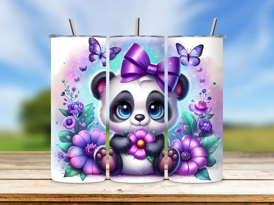 Butterfly Panda 20 oz Stainless Steel Tumbler
