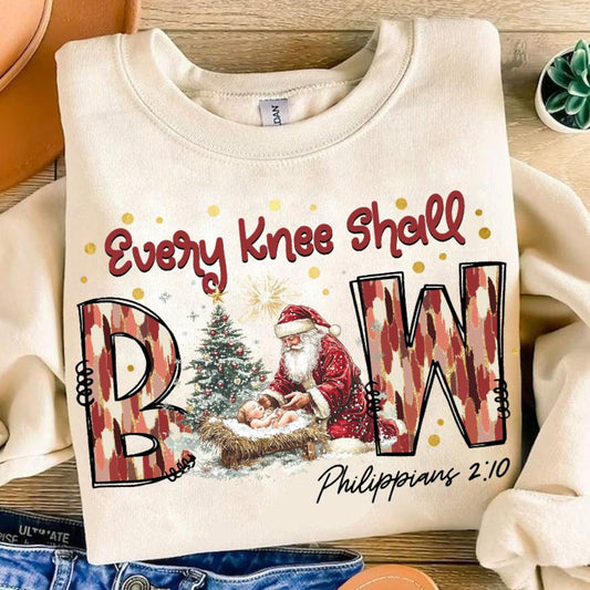 Every Knee Shall Bow Christmas Crew Sweatshirt