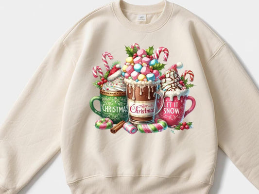 Christmas Hot Cocoa Cups Sweatshirt