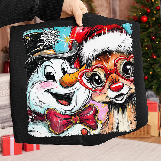 Snowman and Reindeer Paint T~Shirt