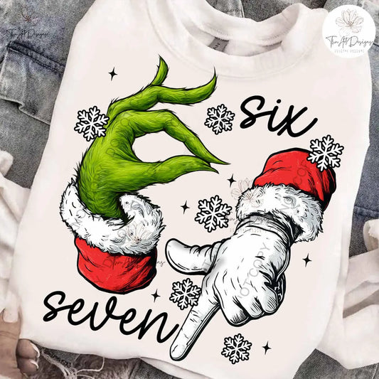 67 Green Guy and Santa Sweatshirt