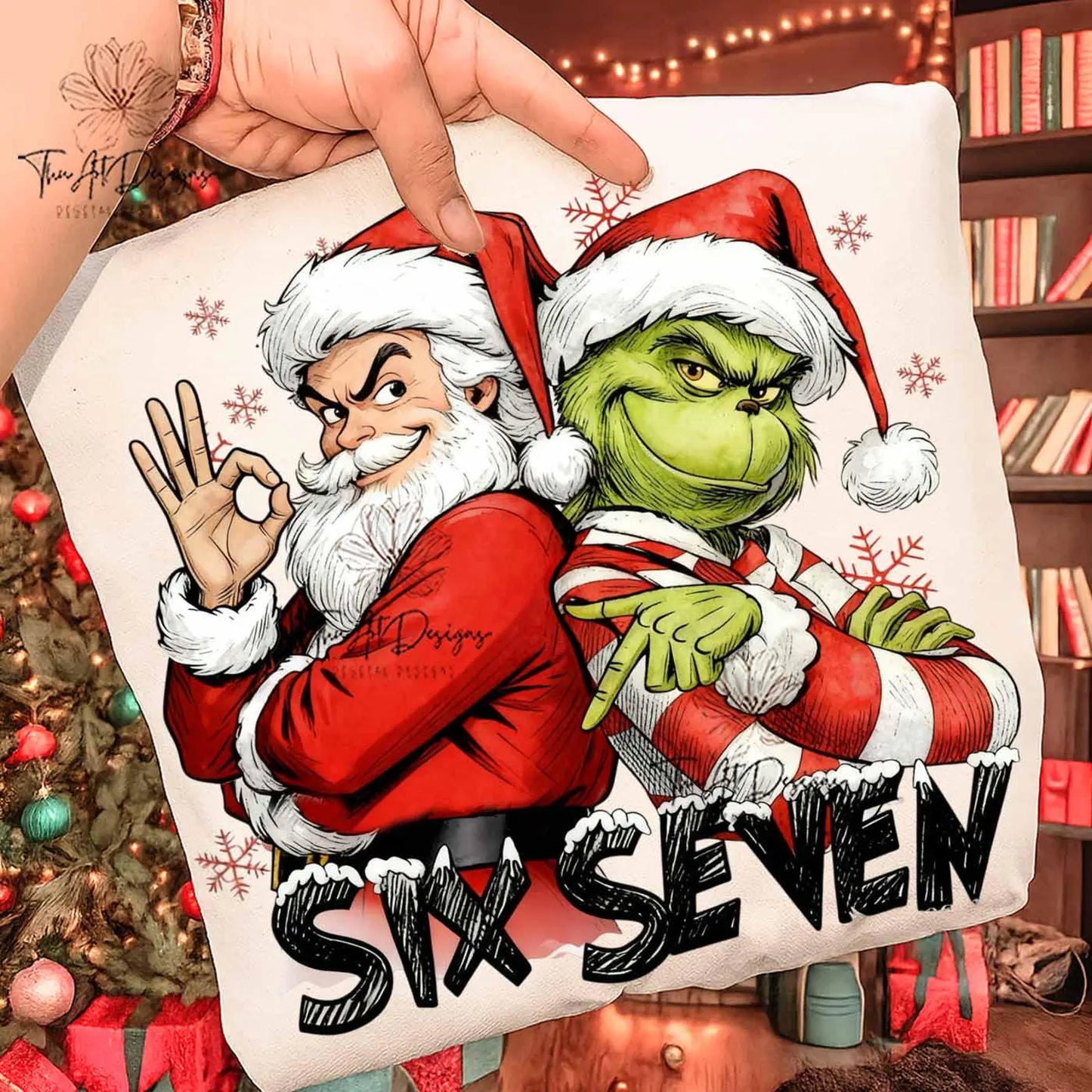 Green Guy and Santa Back to Back 67 SWEATSHIRT