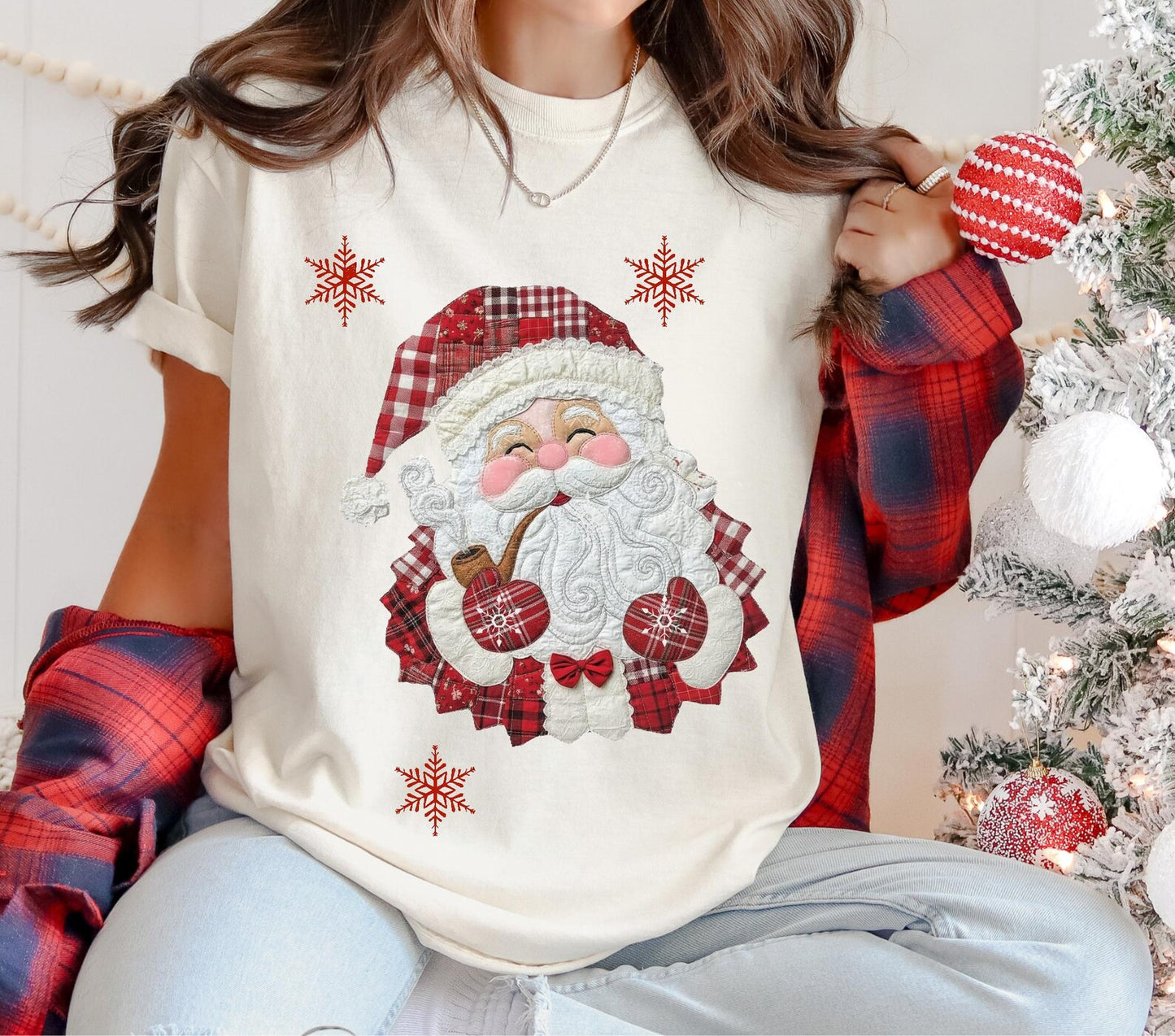 Patchwork Santa T~Shirt