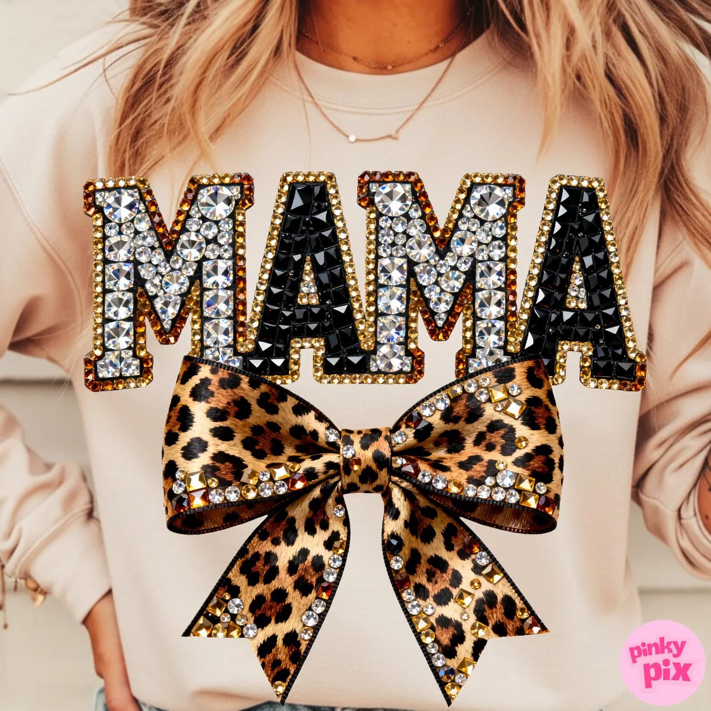 Leopard Bling Mama Sweatshirt