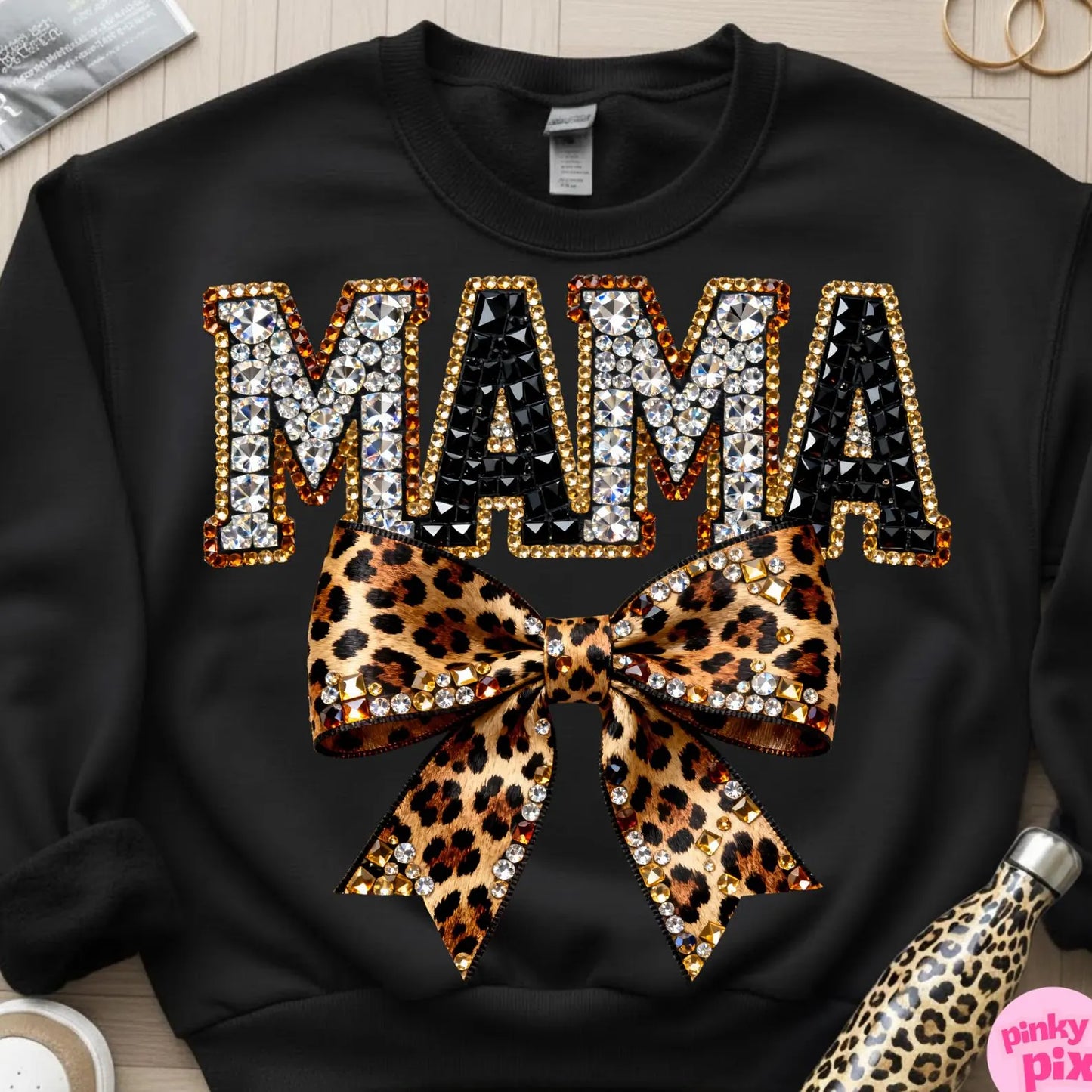 Leopard Bling Mama Sweatshirt