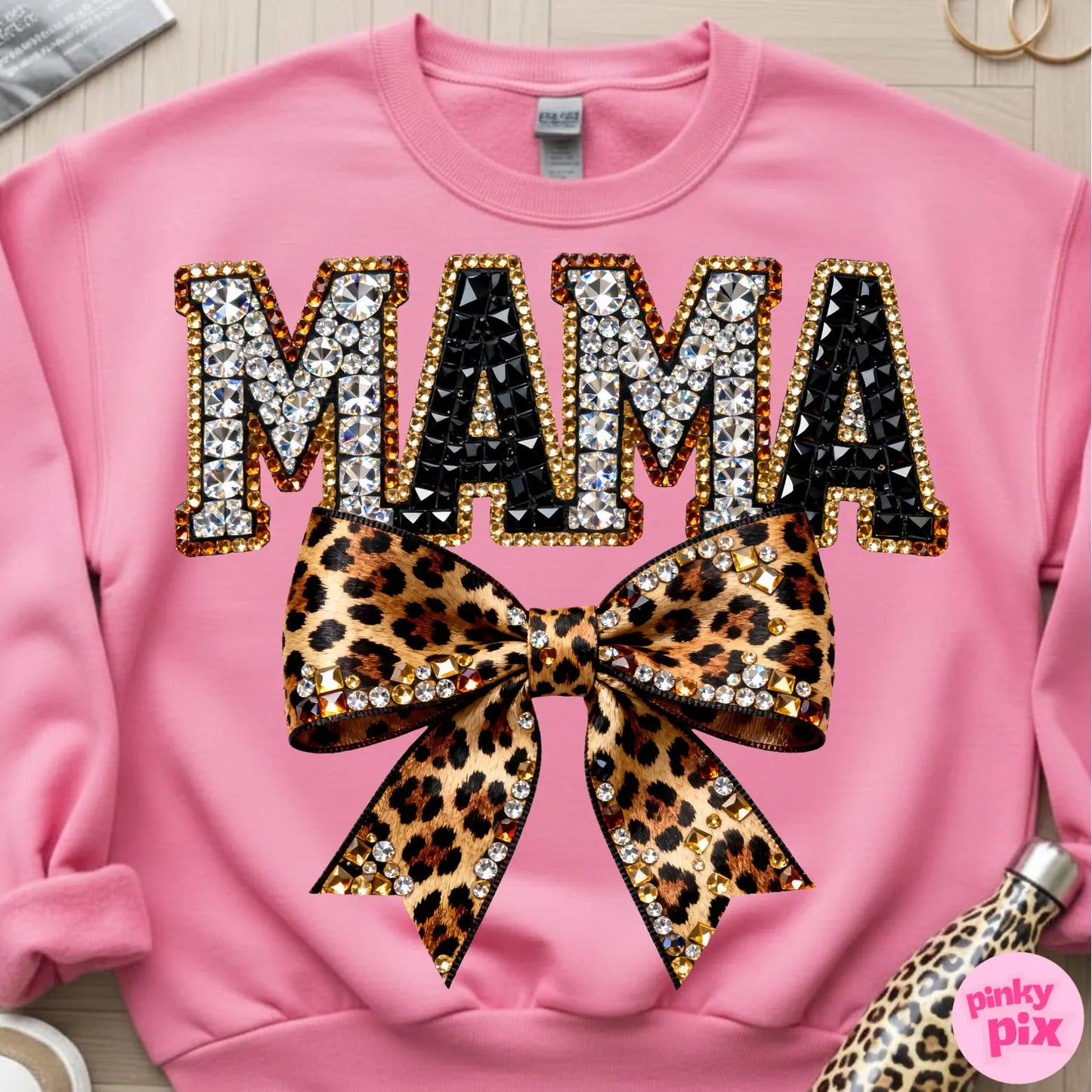 Leopard Bling Mama Sweatshirt