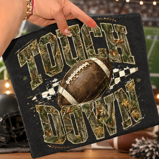 Camo Touchdown Football ~ CHOOSE T SHIRT, SWEATSHIRT, HOODIE