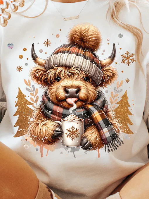 Shaggy Cow Christmas Sweatshirt