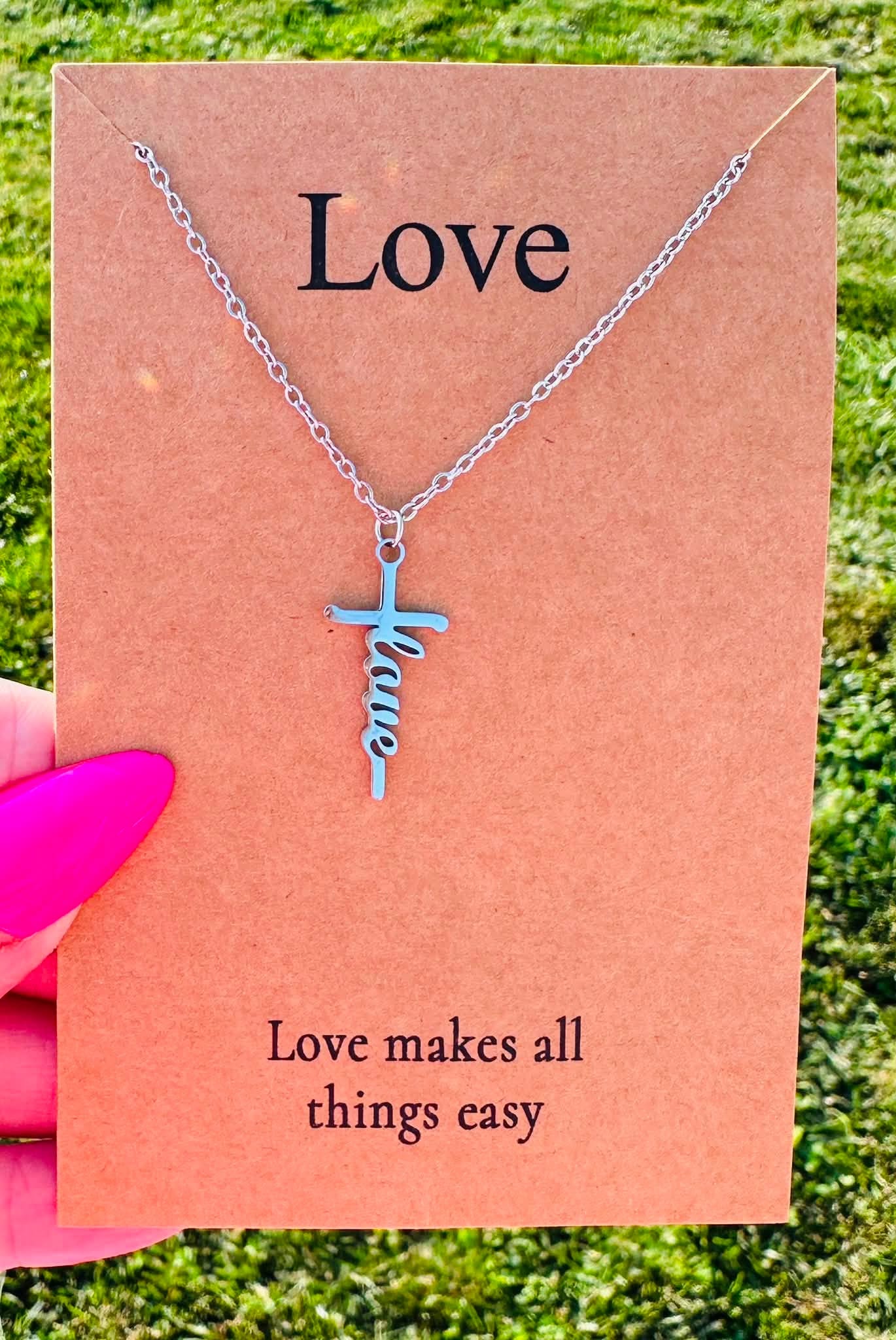 Waterproof Inspirational Cross Necklaces with Message Card