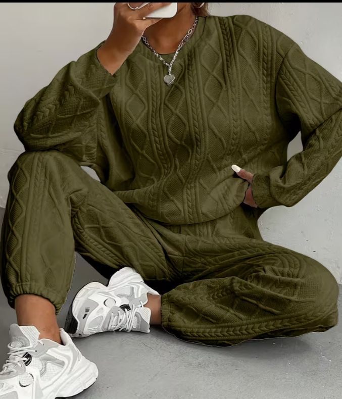 ✨ Cozy Luxe Jacquard Lounge Set