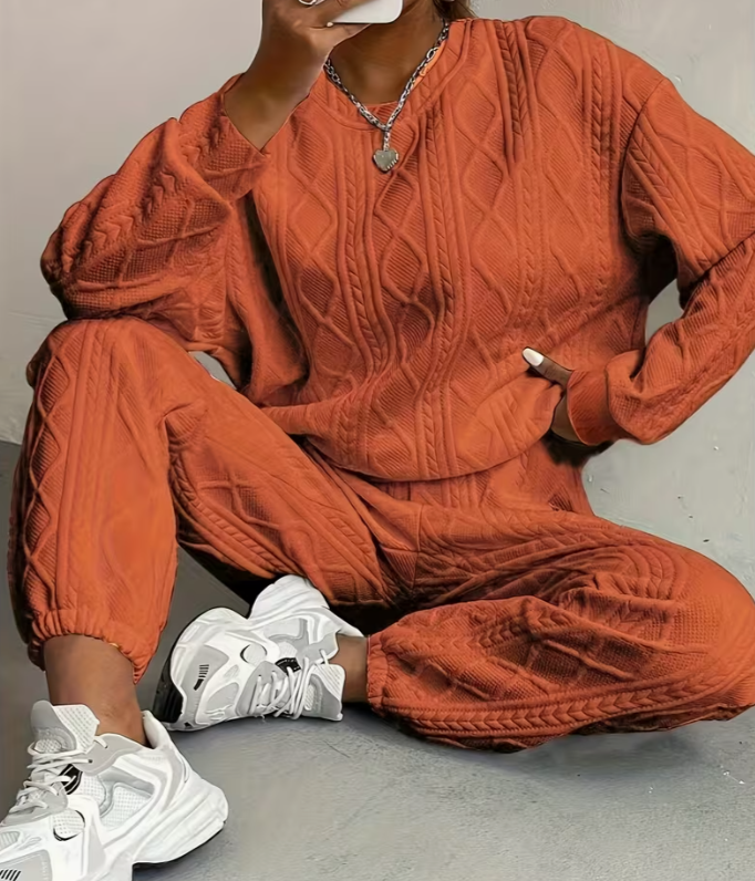 ✨ Cozy Luxe Jacquard Lounge Set