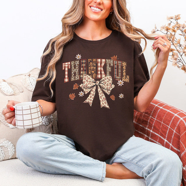 Thankful Cheetah Bow T~Shirt