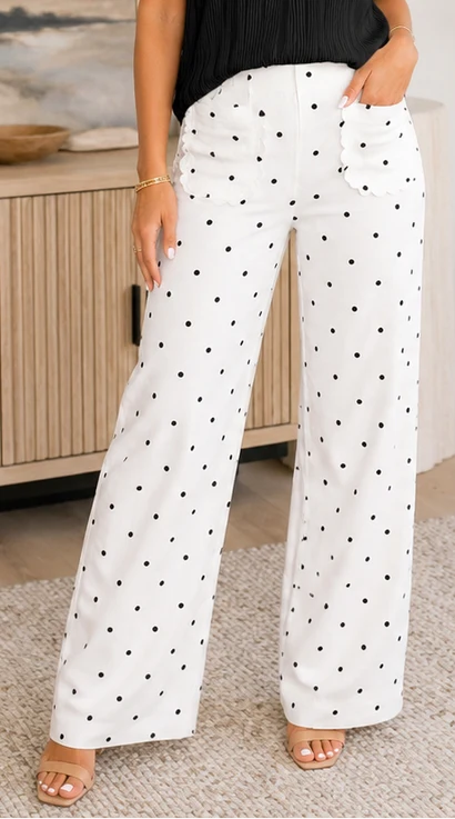 Polka Dot Scalloped Jeans ~ Christ is King Sweatshirt sold separately