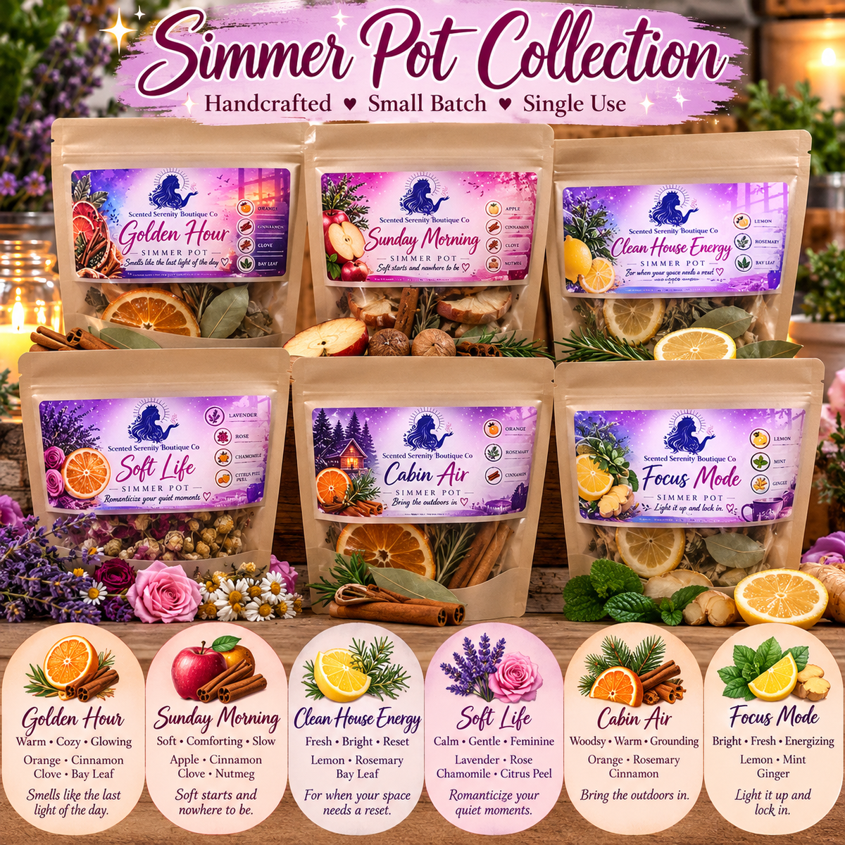 Handcrafted Simmer Pot Blends | Natural Home Fragrance