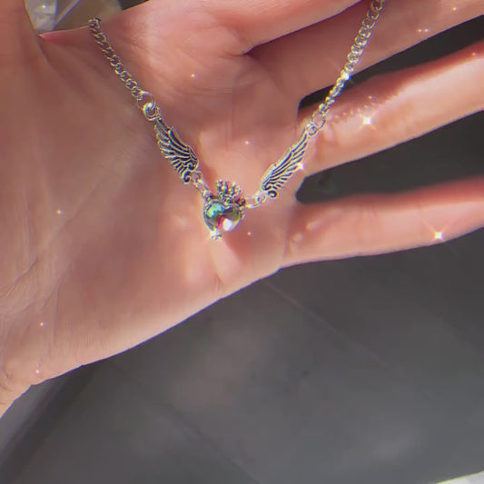 Angel Wing Heart Necklace