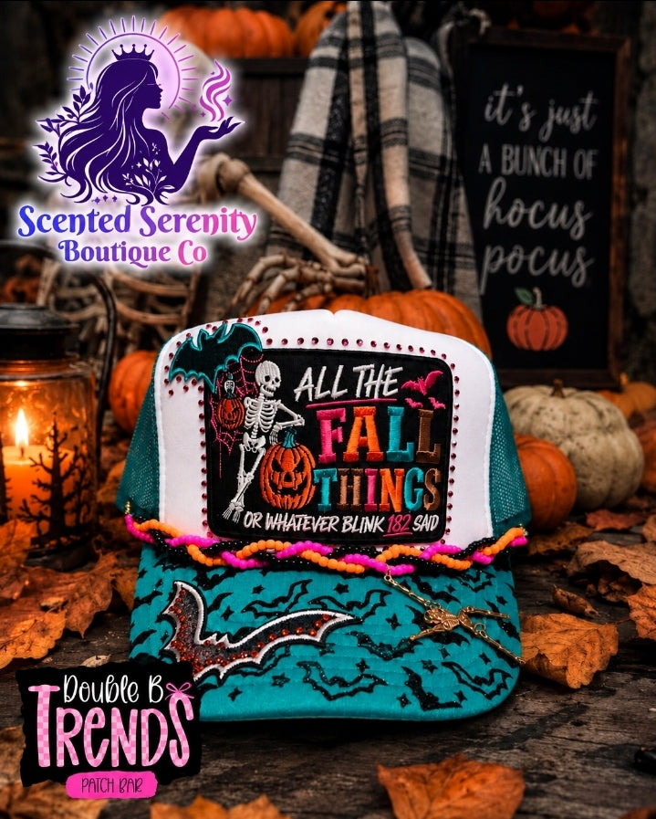 All the Fall Things Skeleton Trucker Hat