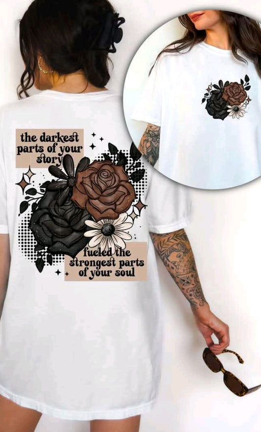 The Darkest Parts of your Story Fueled The Strongest Parts of your Soul (Front and Back Design)