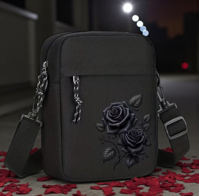 Black Rose Crossbody Bag