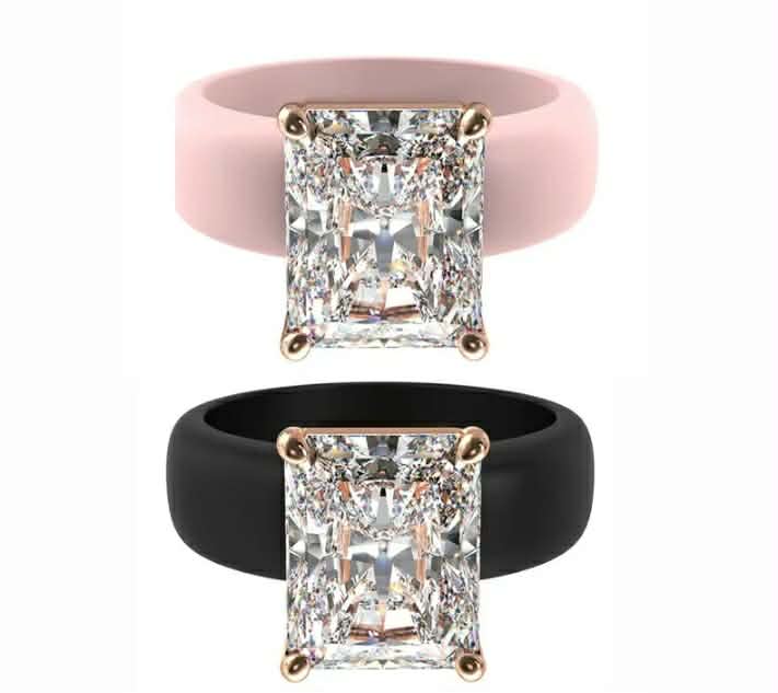 Silicone Diamond Statement Ring