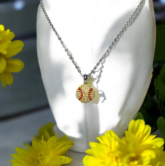 Softball Pendant Necklace – Perfect Gift for Softball Lovers & Athletes