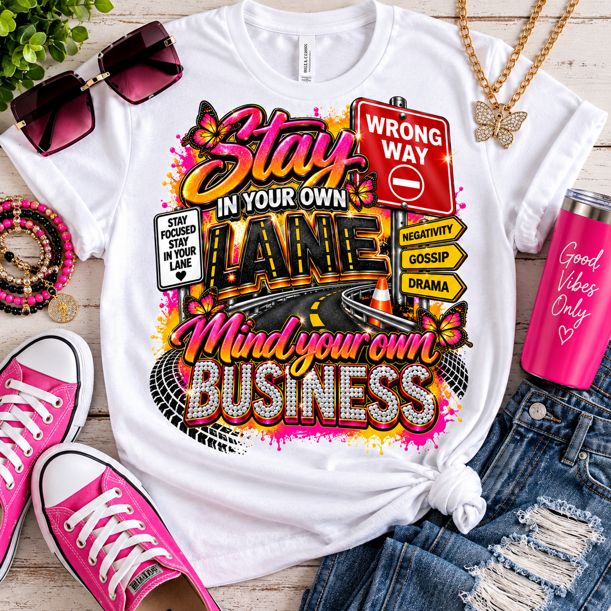 Stay In Your Lane ~ CHOOSE T SHIRT, SWEATSHIRT, HOODIE