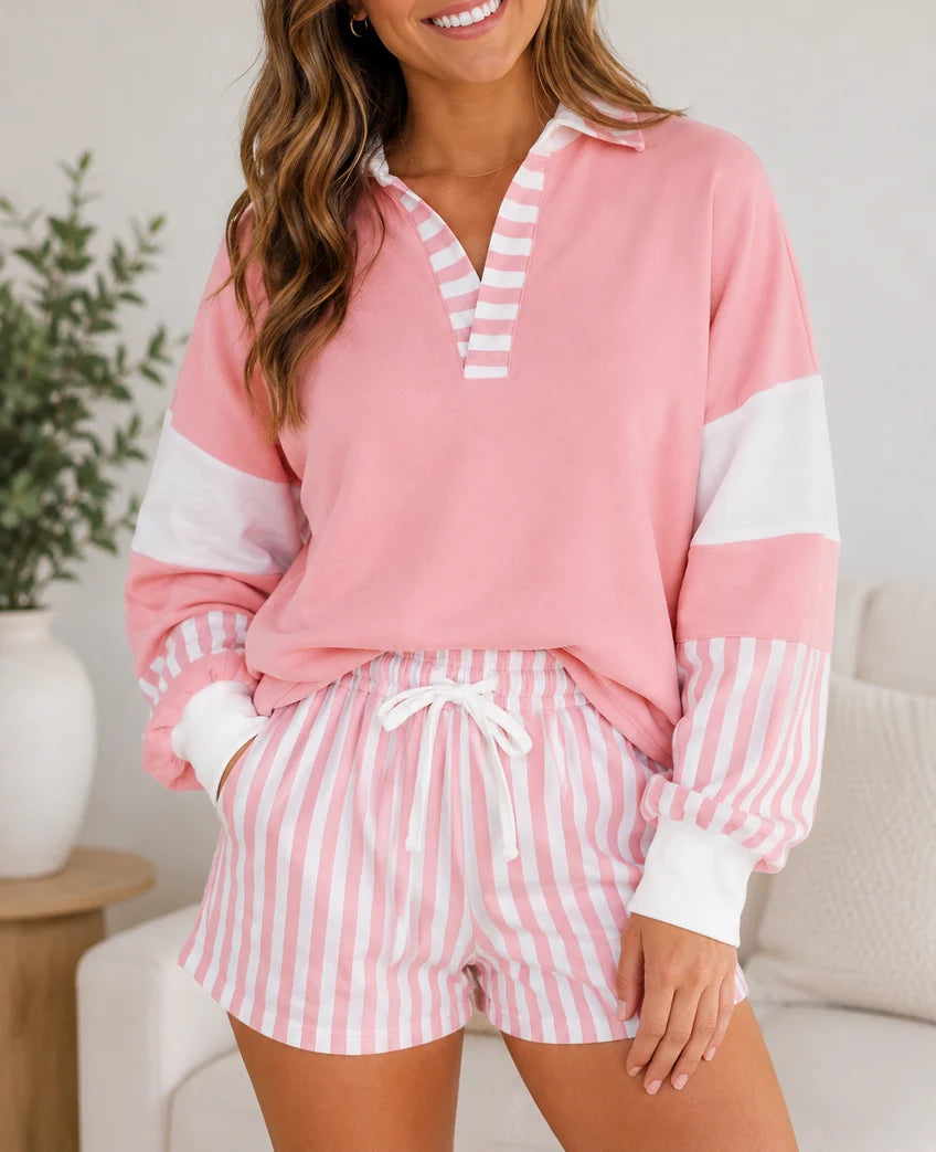 Pink Striped Colorblock Set 💕✨