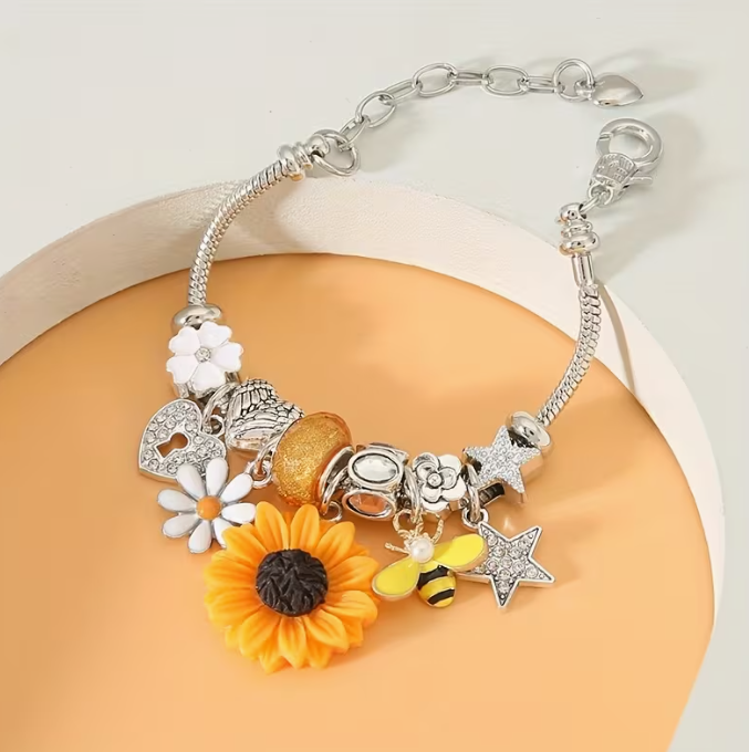 Sunflower Charm Bracelet