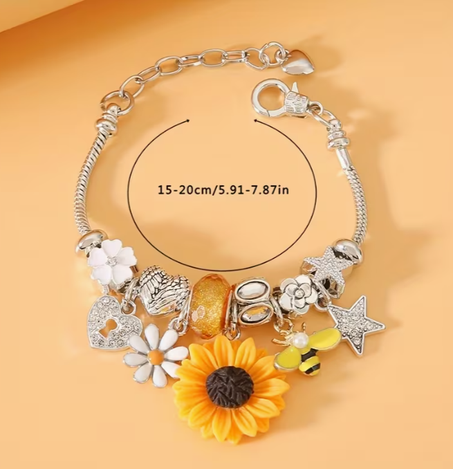 Sunflower Charm Bracelet