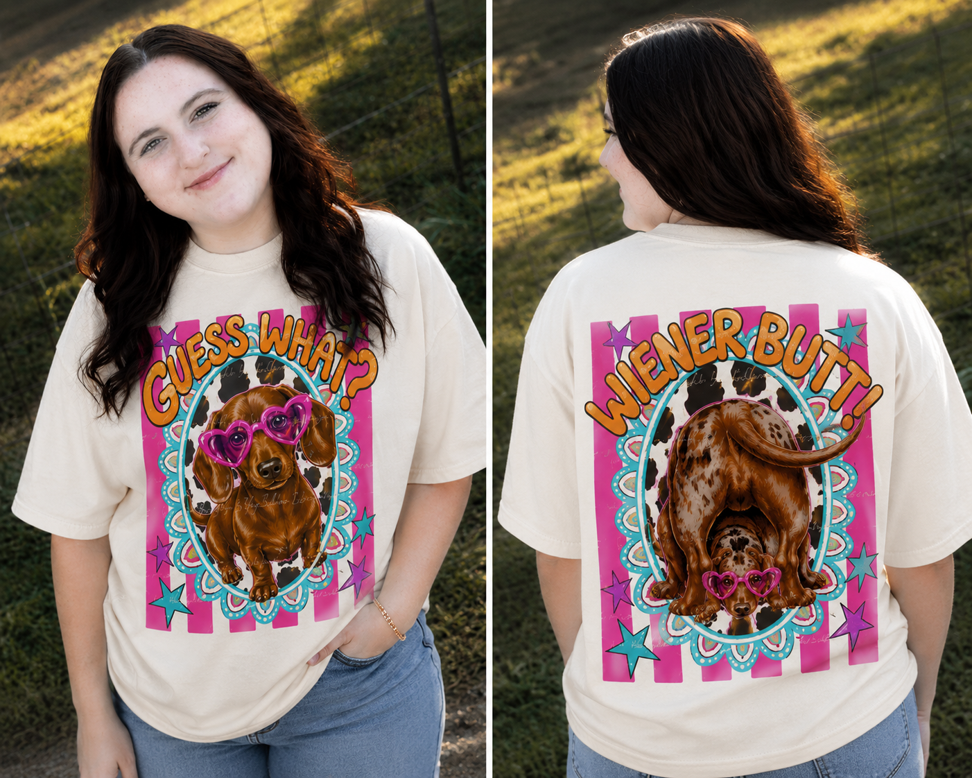 Guess What Weiner Butt ~ CHOOSE T~SHIRT, SWEATSHIRT, HOODIE LISTING