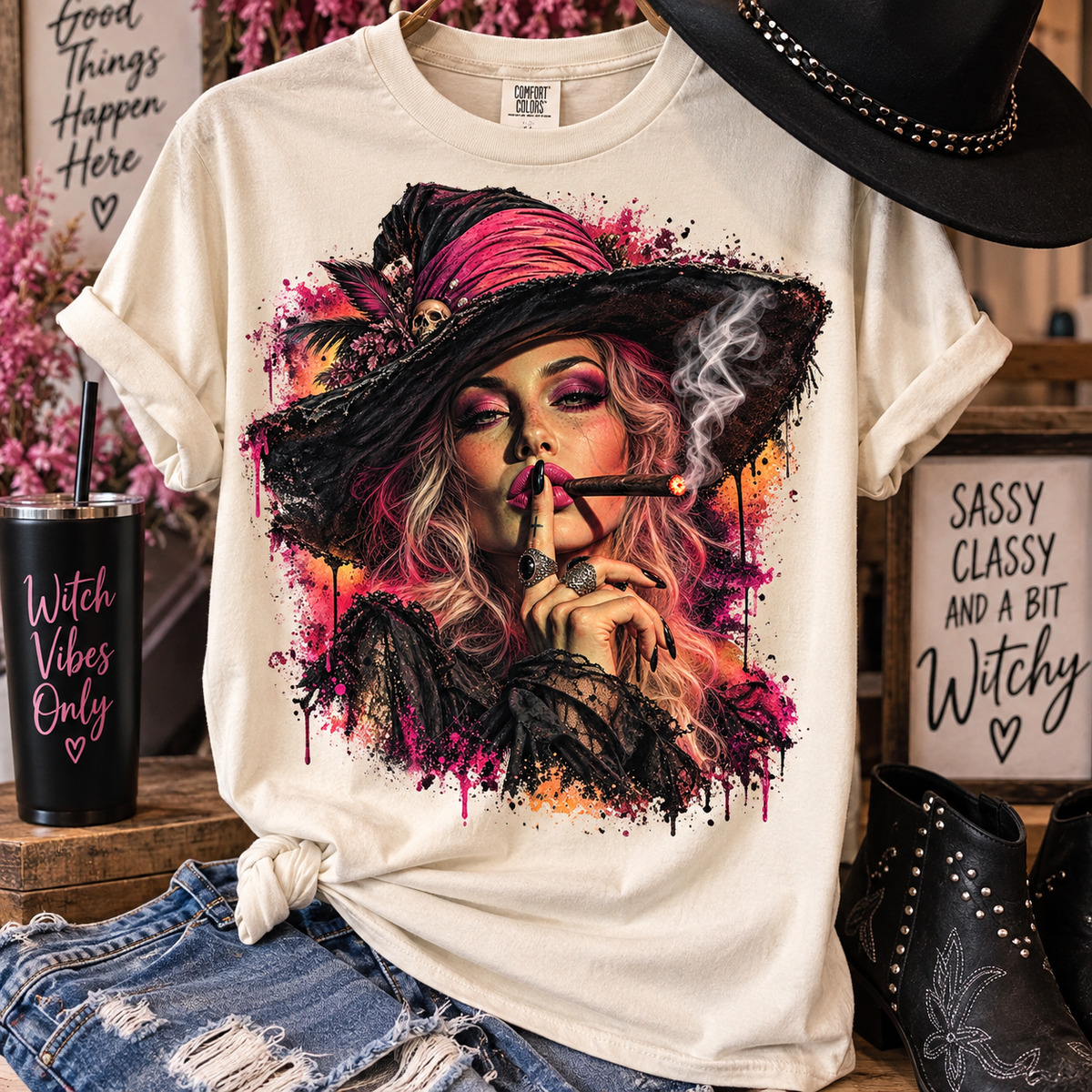 Witch NO WORDS SSC Original ~ CHOOSE T SHIRT, SWEATSHIRT, HOODIE